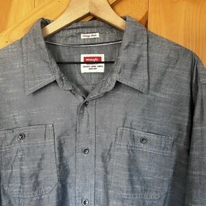 Wrangler Men's‎ 3XL Light Gray Long Sleeve Button-Down Cotton Shirt RN130274